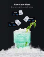 GoveeLife Smart Ice Maker Countertop, Portable Ice Machine with Voice Control, 9 Ice Cubes in 6 Minutes 3 Sizes, 26lbs/24Hrs, Self Cleaning RGB Lights, Quiet Ice Maker with Scoop for Kitchen Silver - Image 4