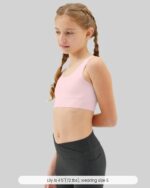 Suggest a better title and return a single title only without any other comments: Girls Soft Training Bras 7-12 Seamless First Bra Girls Sports Bras Longline Crop - No Pads, Chest Double Lined - Image 2