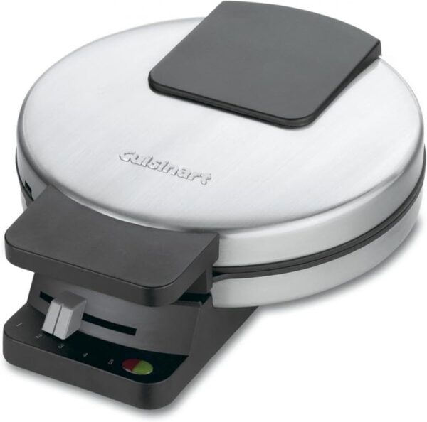 Cuisinart Waffle Maker, 1250W Round Classic Waffle Iron, 5-Setting Adjustable Browning Control, WMR-CANAS, Brushed Stainless