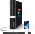 Lenovo Business Mini Desktop PC, AMD Processor, 768GB Storage(256GB SSD, 512GB External), 8GB RAM, Dual Display Support, Wi-Fi, Bluetooth, USB & Ethernet Port, Windows 11 Pro, w/Keyboard & Mouse