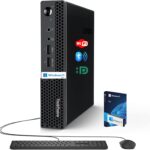 Lenovo Business Mini Desktop PC, AMD Processor, 768GB Storage(256GB SSD, 512GB External), 8GB RAM, Dual Display Support, Wi-Fi, Bluetooth, USB & Ethernet Port, Windows 11 Pro, w/Keyboard & Mouse
