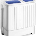 Giantex Portable Mini Compact Twin Tub Washing Machine 20lbs Washer Spain Spinner Portable Washing Machine, Blue+ White
