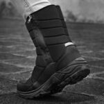 SILENTCARE Mens Winter Mid-Calf Snow Boot Fur Warm Waterproof Slip On Outdoor Athletic - Image 2