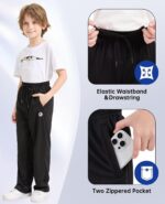 Boys Sweatpants with Zip Pockets 5Pack Athletic Pants Mesh Joggers for Boys 5-24 - Image 4