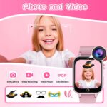 Kids Smart Watch Gift for Girls Age 5-12, 39 Games HD Touch Screen Watches with Video Camera Music Player Pedometer Flashlight 12/24 hr Educational Toys Birthday Gifts for Girls Ages 7 8 9 10 - Image 3