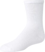 Suggest a better title and return a single title only without any other comments: Hanes girls Uniform Crew Socks, Plain White Crew Socks, Knit Crew Socks for Girls, 10-pairs - Image 3