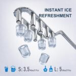 38lbs Per Day Countertop Ice Maker, 9 Ice Cubes in 3.5 Minutes, Self-Cleaning Portable Ice Machine with 2 Bullet Sizes for Kitchen, Camping, RV, and Party - Image 3