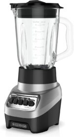 BLACK+DECKER PowerCrush Multi-Function Blender with 6-Cup Glass Jar, 4 Speed Settings, Silver