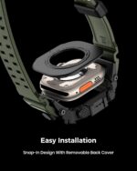 amBand Rugged Case with Band for Apple Watch Ultra 3/2/1 49mm, M3 Military Grade Shockproof Cover, Includes Screen Protector Kit, Tactical Band for Men - Compatible with iWatch Ultra, Army Green - Image 6