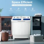 Giantex Portable Washing Machine, 20lbs Capacity, Twin Tub 2lbs Washer & 8lbs Spinner Combo, Compact for Apartment RV Dorms, Blue & White, GT24267-PE - Image 6