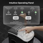Crzoe Ice Makers Countertop with Handle, 2 Sizes of Ice, 9 Bullet Ice Cubes in 6 Mins, 26Lbs/24H, Portable Ice Maker with Self-Cleaning, Ice Machine for Home&Kitchen&Office&Party - Image 4