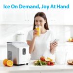 Aeitto Ice Maker Countertop 26lbs/24H, Ice Machine 8 Ice Cubes Ready in 6 Mins, 2 Sizes of Bullet Ice Portable Ice Makers with Basket & Scoop, Auto Self-Cleaning for Home/Kitchen/Office Stainless - Image 7