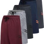 Real Essentials Men’s 5 Pack: 9" Dry-Fit Shorts – Athletic Gym, Workout, Basketball, Running, Casual Lounge Active Pockets