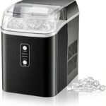 Dumos Nugget Ice Makers,Portable Ice Machine Countertop Ready in 6 Mins, 1.55L Water Tank, Self-Cleaning, for Office, Party, RV, Home, Black
