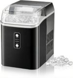 Dumos Nugget Ice Makers,Portable Ice Machine Countertop Ready in 6 Mins, 1.55L Water Tank, Self-Cleaning, for Office, Party, RV, Home, Black