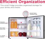 Frigidaire EFR115 Mini Refrigerator - Energy Saving - CFC Free - Slide Out Shelves - Ideal for for Dorm, Office, RV, Garage, Apartment - 1.6 Cubic Feet, Black - Image 4