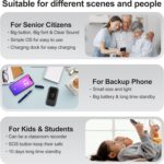 4G Flip Phone Unlocked for Seniors,Basic Flip Phone,Cell Phone for Seniors,2.8" +1.5 ''Screen,SOS Button,Speed Dial,Hans-Free,Big Buttons,Bluetooth,Camera,FM Radio,1400mAh Battery.(Matte Black) - Image 7