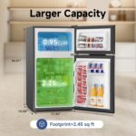 BANGSON Mini Fridge with Freezer, 2 Door Small Refrigerator with Freezer, Small Fridge for Bedroom, 3.2 CU.FT, For Home, Office, Dorm, Garage or RV, Black - Image 2