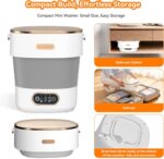 Portable Washing Machine, Mini Washer and Spin-Dryer With Folding Hanger, 16L Large Capacity Small Compact Laundry Machine of Underwear, Baby Clothes, for Apartments, Dormitories, RV, Travel, (White) - Image 3