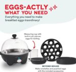 Dash Rapid Egg Cooker - Boiler, Poacher & Steamer - Includes Measuring & Recipe Guide - Dishwasher Safe - BPA Free - Holds 7 Eggs, Black - Image 4