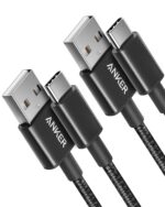 Anker Cable [2 Pack 3ft], USB A to USB C Cable for iPhone 17 Series,Samsung Galaxy S10 S10+, LG V30, Beats Fit Pro and More (Black).