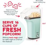 Dash Fresh Pop Popcorn Maker - Oil-Free, Air Popcorn Popper - With Measuring Cup & Recipe Guide - Perfect for Movie Nights - 16 Cups, Aqua - Image 3