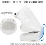 Adokoo Women's Fashion Sneakers PU Leather Casual Shoes White Tennis Low Top Shoes Womens Lace Up Sneakers - Image 5