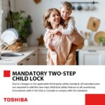 TOSHIBA EM131A5C-BS Countertop Microwave Ovens 1.2 Cu Ft, 12.4" Removable Turntable Smart Humidity Sensor 12 Auto Menus Mute Function ECO Mode Easy Clean Interior Black Color 1000W - Image 8