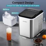 EUHOMY Nugget Ice Makers Countertop, Ready in 8 Mins, 35lbs/24H, Self-Cleaning, Portable Ice Maker Machine with Ice Scoop & Basket, Sonic Ice Maker with Chewable Pellet Ice for Home/Party/RV/Camping - Image 6