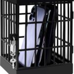 Gemaxvoled Cell Phone Jail Lock Box, Mobile Phones Prison Lockable Cage for Classroom Family Time Party