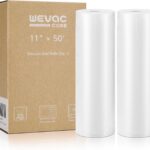Wevac Vacuum Sealer Bags 11x50 Rolls 2 pack for Food Saver, Seal a Meal, Weston. Commercial Grade, BPA Free, Heavy Duty, Great for vac storage, Meal Prep or Sous Vide