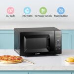 COMFEE' EM720CPL-PMB Countertop Microwave Oven with Sound On/Off, ECO Mode and Easy One-Touch Buttons, 0.7cu.ft, 700W, Black - Image 2