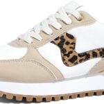 LUCKY STEP Women's Platform Fashion Sneakers Tennis Retro Walking Casual Trainers Stylish Durable Deluxe Skate Running Shoes