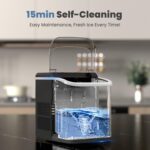 Dumos Nugget Ice Makers,Portable Ice Machine Countertop Ready in 6 Mins, 1.55L Water Tank, Self-Cleaning, for Office, Party, RV, Home, Black - Image 4