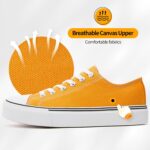 ZGR Womens White Tennis Shoes for Women,Lace up Canvas Sneakers,Casual Walking Canvas Shoes - Image 4