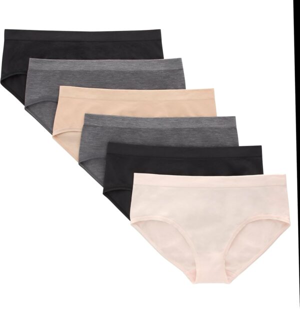 Suggest a better title and return a single title only without any other comments: Hanes Tween Girls Underwear, Seamless Girls Panties, Boyshort & Hipster, Assorted Colors, 6-Pack