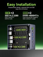 GMKtec Mini PC Gaming, M7 Ultra Ryzen 7 PRO 6850U 32GB DDR5 RAM + 512GB Hard Drive PCle SSD Oculink Dual NIC LAN 2.5G Desktop Computer, Dual USB4, HDMI 2.1, USB-C - Image 4