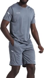 BUYJYA Men's Workout Clothes Athletic Shorts Shirt Set 3 Pack Basketball Football Training Running Gym Christmas gifts - Image 3