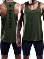 NELEUS Men's 3 Pack Dry Fit Y-Back Muscle Tank Workout Gym Shirt - Image 4