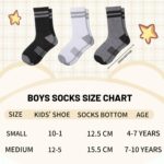Comfoex 10 Pairs Boys Crew Long Athletic Socks for 4-6 6-8 8-10 Years Old Kids Calf Sports Half Cushioned - Image 3