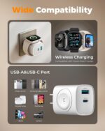 Charging Blocks for Apple Watch, 3-in-1 PD 20W USB C Charger Block with Built-in Wireless Smart Watch Charging, Dual Ports Wall Charger Compatible with iPhone,AirPods,iWatch - Image 7
