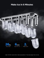 GoveeLife Smart Ice Maker Countertop, Portable Ice Machine with Voice Control, 9 Ice Cubes in 6 Minutes 3 Sizes, 26lbs/24Hrs, Self Cleaning RGB Lights, Quiet Ice Maker with Scoop for Kitchen Silver - Image 3