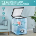 EUHOMY 3.5 Cu.Ft Chest Freezer with Wheels, Small Deep Freezer Adjustable 7 Thermostat, Quiet Mini Freezer Free-Standing Top Door, Energy Saving for Apartment/Garage/Basement/Dorm/Home, New Black - Image 6