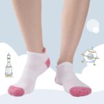 Suggest a better title and return a single title only without any other comments: Comfoex Girls Socks Ankle Athletic Socks For Kids 4-6 6-8 8-10 Years Old Short Socks With Cushioned Sole 8 Pairs - Image 6