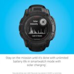 Garmin Instinct 2X Solar - Tactical Edition, Rugged GPS Smartwatch, Built-in Flashlight, Ballistics Calculator, Solar Charging Capability, Black - Image 3