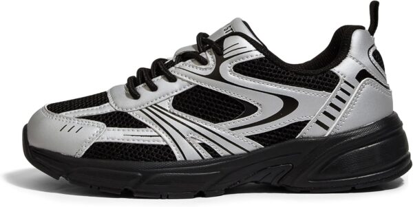 LUCKY STEP Women's Mesh Casual Fashion Sneakers Lace Up Lightweight Running Shoes Non Slip Breathable Chunky Shoes