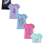 Suggest a better title and return a single title only without any other comments: The Children's Place Girls' Trends Icons Short Sleeve Graphic T-shirts (5-Pack)