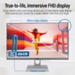 23.8" Full HD All in One PC Desktop Computer (Dec 2025 Release) - 16GB RAM, 512GB SSD, Windows 11, Intel 15th Gen Quad-Core CPU, HDMI, USB 3.0 - AIO PC with Wireless Keyboard, Mouse, 3MP Web Camera - Image 2