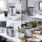 38lbs Per Day Countertop Ice Maker, 9 Ice Cubes in 3.5 Minutes, Self-Cleaning Portable Ice Machine with 2 Bullet Sizes for Kitchen, Camping, RV, and Party - Image 7