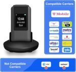4G Flip Phone Unlocked for Seniors,Basic Flip Phone,Cell Phone for Seniors,2.8" +1.5 ''Screen,SOS Button,Speed Dial,Hans-Free,Big Buttons,Bluetooth,Camera,FM Radio,1400mAh Battery.(Matte Black) - Image 3
